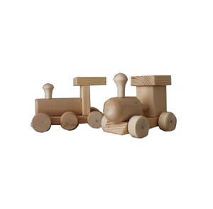 รถไฟไม้ธรรมชาติหัวรถจักร <span class=keywords><strong>Caboose</strong></span> รถไฟไม่ได้ทาสีไม่เคลือบเงา - Product Image 2