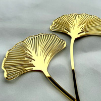 Ychon heiß verkaufen goldene Ginkgo blatt Kuchen Dekoration Acryl Geburtstags torte Topper Kuchen Dekorieren liefert Großhandel