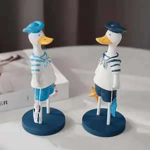 Mediterania pasangan bebek orang menghias hewan Dekorasi Rumah dekorasi kamar anak-anak kerajinan resin kreatif
