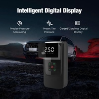Portable Cordless Digital Car Tire Inflator with Tire Pressure Monitor Fast Inflation Automatic Shut Off Emergency Light