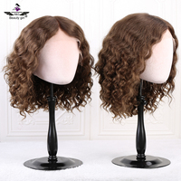 Perruque 100% Cheveux Humains, Fabricant Grossiste, Brillance Naturelle Sous Lumière Naturelle, Boucles Pleines et Volumineuses, Perruque Marron avec Dentelle Supérieure