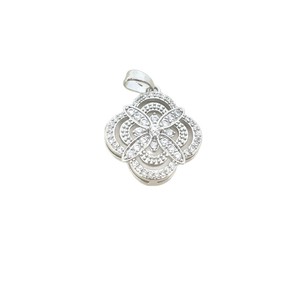 Pendentif en zircon en forme de fleur, collier plaqué or de 17 mm, bijoux cadeau unisexe - Product Image 5