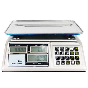 Báscula de precio de peso digital con pantalla LCD, 66LB, 30kg, báscula electrónica de cálculo de precios para comercio minorista, báscula de peso de carne - Product Image 2