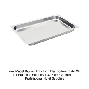 Plateau de cuisson Inox Macel à fond plat GN 1/1 en acier inoxydable 53 x 32,5 cm Gastronorm Fournitures hôtelières professionnelles - Product Image 2