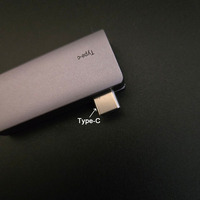 Flash Drive 4K HD Sudut Kanan, Adaptor Multiport Logam Berkilau HDTV, Hub USB Tipe C, Docking Station
