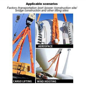 10 톤 고강도 폴리에스터 라운드 슬링 웨빙 10m/20m 플랫 패턴 끝없는 리프팅 장치 - Product Image 6