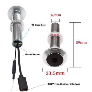 16Mm Cửa Mắt 150 Độ Không Dây Lổ Nhìn Trộm Xem Thông Minh IR 3MP Wifi <span class=keywords><strong>IP</strong></span> Máy Ảnh V380Pro Hai Chiều Âm Thanh Với Đám Mây SD Lưu Trữ Dữ Liệu - Product Image 5