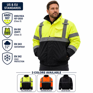 Uniforme de Seguridad Reflectante, Impermeable y Aislado para Trabajo de Invierno de Alta Visibilidad, Clase 3 ANSI - Product Image 1