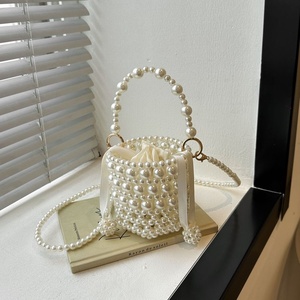 Jelly 2027 Mini Evening Beaded Pearl Bucket <b>Bag</b> for Women Luxury Handmade Wholesale Mother of Pearl <b>Clutch</b> <b>Bag</b> - Product Image 1