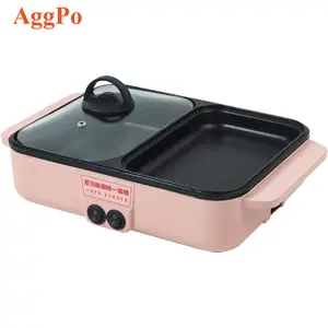 <strong>Grill</strong> with Hot Pot <strong>Electric</strong> Non-Stick Hot Pot with BBQ Separate Dual Temperature <strong>Multifunctional</strong> 2 in 1 Barbecue Hot Pot - Product Image 2