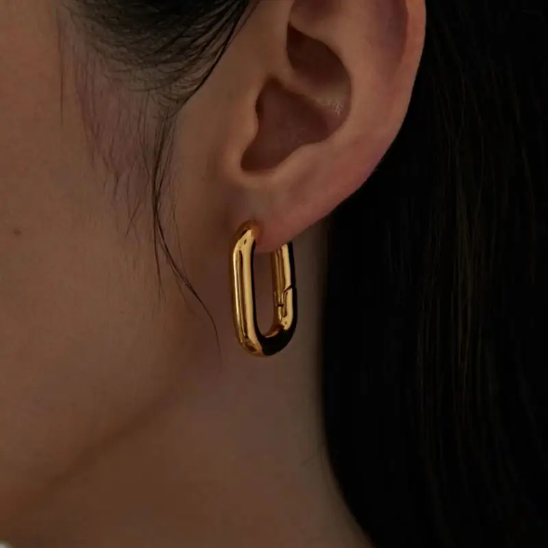 2024 Dazan Summer 18k Gold Plated Unique Hypoallergenic Stainless Steel Minimalist vintage Court Design Lace Hoop Earrings