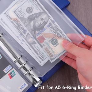 ซองใส่เอกสาร A5 แบบมีซิป 12 ชิ้น 6 รู สำหรับใส่เงินสด ซองใสกันน้ำ PVC สำหรับใส่เอกสาร - Product Image 4