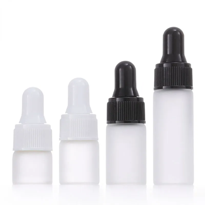 1ml 2ml 3ml 5ml mini small sample glass dropper bottle frosted for essential oil