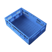 Caisses de stockage pliables panier en plastique avec fonction pliable ventilée Style de boîte solide pour le transport de fruits légumes oeufs