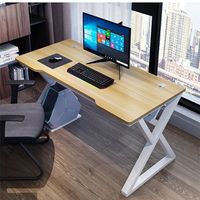 Escritorio de Computadora Moderno en Forma de L de Madera con Estructura de Acero para Oficina en Casa y Estudio