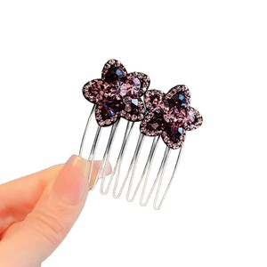 Pince à cheveux en strass faite à la main, peigne inversé pour coiffure, pince frontale, accessoire de tête, couronne, épingle à cheveux, pince à franges pour femme - Product Image 5