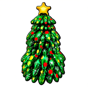 Ballon Arbre de Noël Gonflable 130cm pour Fêtes, Décoration Extérieure de Jardin, Modèle 50202 - Product Image 1