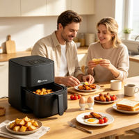 Freidora de Aire Digital Anbolife de 3.8L con Control Digital, Elemento Calefactor de Acero Inoxidable SS304, Cesta Desmontable, Apta para Lavavajillas, Sin Aceite, OEM