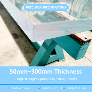 Panneau de piscine en verre acrylique coulé PMMA transparent écologique de 50 mm, 60 mm, 70 mm d'épaisseur pour piscine à débordement - Product Image 5