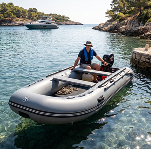 Bateau pneumatique rigide professionnel pour 4 à 6 personnes, en PVC renforcé de Kevlar, noir, adapté à la pêche, aux activités de plein air et à un usage familial - Product Image 5