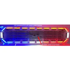 47 inch the latest design honeycomb surface super waterproof emergency warning lightbar red blue for engineering rescue vehicles