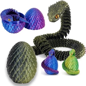 Figurines d'action en plastique imprimées en 3D, jouets œufs de serpent, figurines d'anime créatives anti-stress, ornements de bureau rotatifs et mobiles, cadeau - Product Image 6