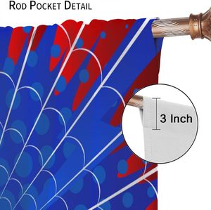 <strong>Superhero</strong> Spider Web <strong>Curtains</strong> Blue Red Window Treatments Kids Boy Bedroom Office Study Spider Print Window Drapes 2 Panel - Product Image 6