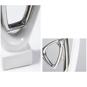 Northern Luxury <strong>Silver</strong> Plated White Handmade Modern Ceramic Porcelain <strong>Ornaments</strong> Creative Christmas Home Decor <strong>for</strong> <strong>Living</strong> <strong>Room</strong> - Product Image 2