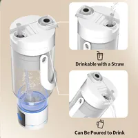 Nouvelle Bouteille d'Eau Hydrogénée 2000ppb 750ML avec Générateur de Paille Alimenté par USB/Batterie au Lithium, Bouilloire Alcaline