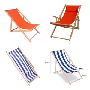 Sedia a <span class=keywords><strong>Sdraio</strong></span> Pieghevole in Legno Personalizzabile con Logo, Disponibile in Arancione, Rosso, Bianco e Giallo, Dimensioni Personalizzabili - Product Image 1