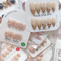 Lot de 10 faux ongles à presser de haute qualité, faits à la main, motifs variés, en acrylique épais, vente en gros