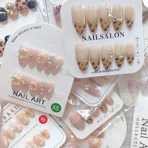 Haute qualité 10 pièces presse sur les ongles à la main artificiels faux ongles aléatoire mixte conceptions épais acrylique Gel ongles conseils en gros - Product Image 5