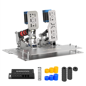 แป้นเหยียบเกมมิ่ง SIMSONN คุณภาพสูง ผลิตจากสแตนเลส สีดำ รุ่น Plusx สำหรับพวงมาลัยเกมและเครื่องจำลองการบิน - Product Image 2