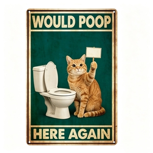 Divertidos letreros de baño <span class=keywords><strong>para</strong></span> gatos, <span class=keywords><strong>cartel</strong></span> metálico vintage, decoración de pared con humor <span class=keywords><strong>para</strong></span> inodoro, <span class=keywords><strong>WC</strong></span>, tienda de mascotas, hogar, oficina, regalo retro <span class=keywords><strong>para</strong></span> amantes de los gatos - Product Image 6