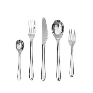 Western 18/10 stainless reusable dinnerware 5 piece cutlery set china manufacture with package of customized gift box