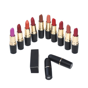 Yinsenka — <span class=keywords><strong>rouge</strong></span> à lèvres en velours, Tube rond doré, Logo personnalisé mat Vegan - Product Image 3