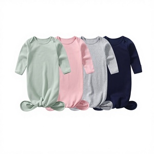 <span class=keywords><strong>Saco</strong></span> de <span class=keywords><strong>Dormir</strong></span> de Manga Larga con Nudo y Dibujos Animados para Bebés, Estilo Europeo Americano, Color Sólido, Algodón - Product Image 1