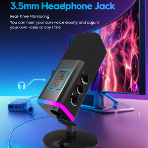 WM13 Boom Arm Cantilever <b>Microphone</b> RGB Moving-Coil Noise-Cancelling Gaming <b>Microphone</b> USB Live Broadcasting <b>Microphone</b> - Product Image 6
