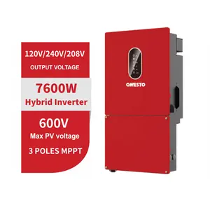 Onduleur solaire à phase divisée 7.6kva onduleur hybride avec écran LCD LED 7600w sur onduleur hors réseau pour système de stockage d'énergie