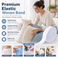 Cinta elástica premium de color blanco roto con logotipo personalizado para embalaje de regalos de doble cara, conforme a las normas de seguridad, suministro del fabricante.