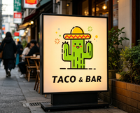 Boîte à lumière LED en acrylique ultra-fine, étanche, pour publicité extérieure de magasin, logo personnalisé