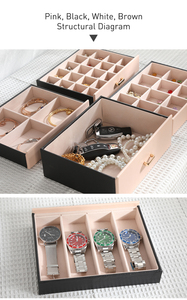 Custom PU Leather Multi - Layer <b>Drawer</b> Large Capacity Travel Jewelry <b>Box</b> for Ring Necklace Earring <b>Storage</b> and Makeup <b>Box</b> Use - Product Image 5