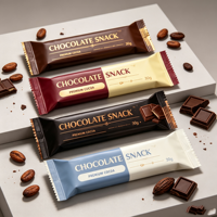 Emballages personnalisés imprimés avec fermeture arrière pour barres énergétiques, granola, noix, chocolat, protéines, en aluminium, type oreiller