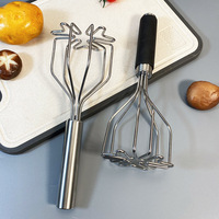 Multifunctionele handmatige aardappelstamper van roestvrij staal met ergonomische handgreep, voor het makkelijk malen van groenten en fruit, eenvoudig te reinigen, keukenhulpje
