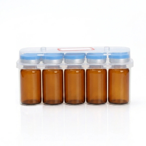 Amber Sterile Glass Tubular Vials 10ml with Injection Rubber <b>Stopper</b> for Eye Drops and Infusions Empty Pharmaceutical <b>Bottle</b> - Product Image 2