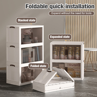 DAYOOH Armoire de Rangement Pliable et Empilable 5 Niveaux en Plastique, Vente en Gros, pour Snacks, Vêtements d'Enfants et Jouets