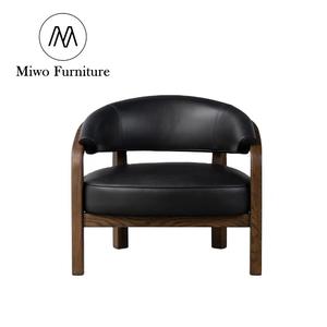 <span class=keywords><strong>Fauteuil</strong></span> inclinable rétro d'hôtel contemporain Salon en bois Sièges en <span class=keywords><strong>cuir</strong></span> noir Chambres à coucher modernes Lounge <span class=keywords><strong>Club</strong></span> Accent Chair - Product Image 1