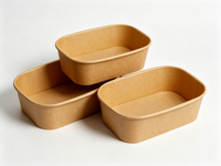 VIRTUES Logo personnalisé Écologique Biodégradable Compostable Compatible micro-ondes Jetable Pulpe de canne à sucre Bagasse 32 oz Salade à emporter