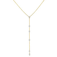 Collier cascade en or 18 carats avec diamant de laboratoire de forme marquise, pendentifs personnalisés, bracelet plaqué or, bijoux fins de créateur 2025