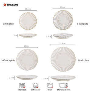 Vente directe usine – Assiette plate en porcelaine moderne et minimaliste, avec glaçure japonaise changeante de couleur, compatible micro-ondes, pour la maison - Product Image 6